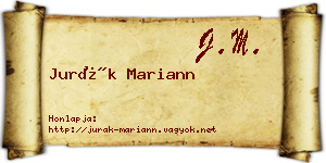 Jurák Mariann névjegykártya