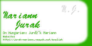 mariann jurak business card